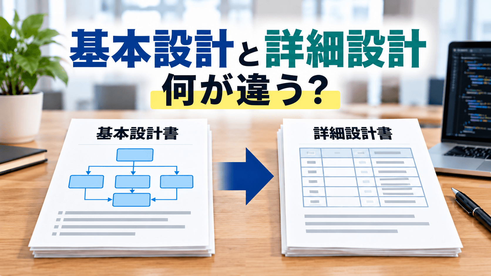 基本設計と詳細設計の違いを解説する記事